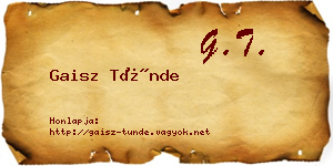 Gaisz Tünde névjegykártya