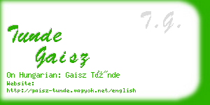 tunde gaisz business card